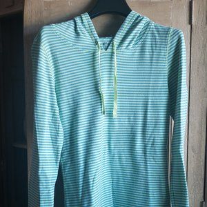 Eddie Bauer Striped Hooded Sweatshirt Tee